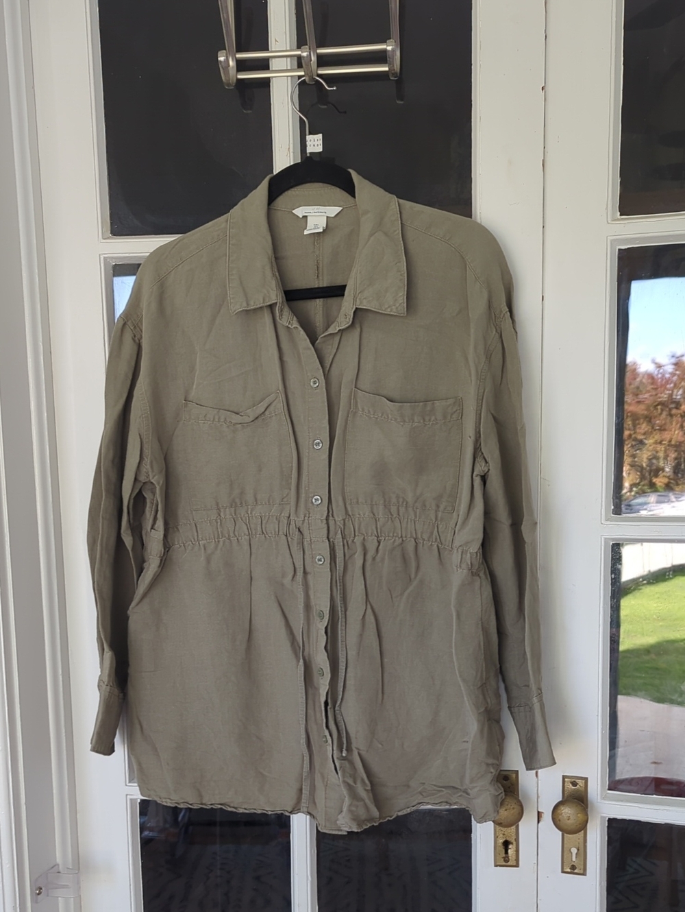 H&M Mama - Linen Maternity Top In Olive Green